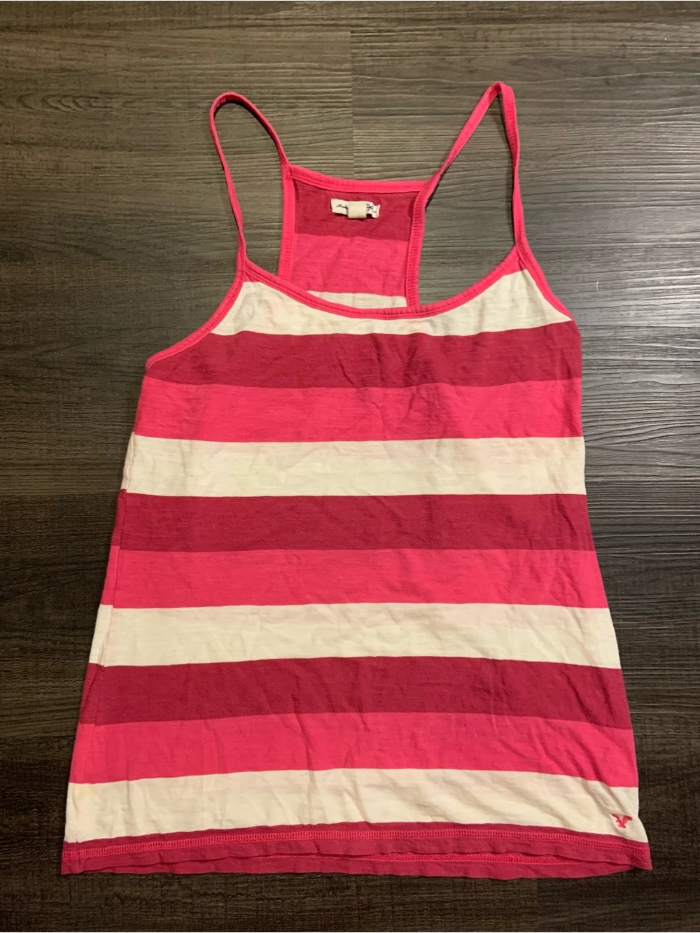 American Eagle Outfitters Pink and White Striped Tank Top
